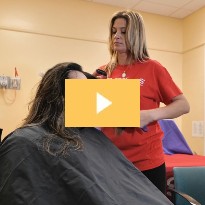 Representatives from Cost Cutters, a hair salon franchise, came and provided free haircuts to some of our NICU parents staying in the Ronald McDonald House at Children’s Memorial Hermann Hospital.