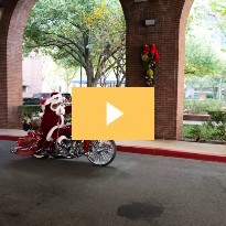 TIRR Santa Motorcycle Delivery