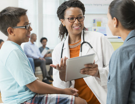 Doctor with patients