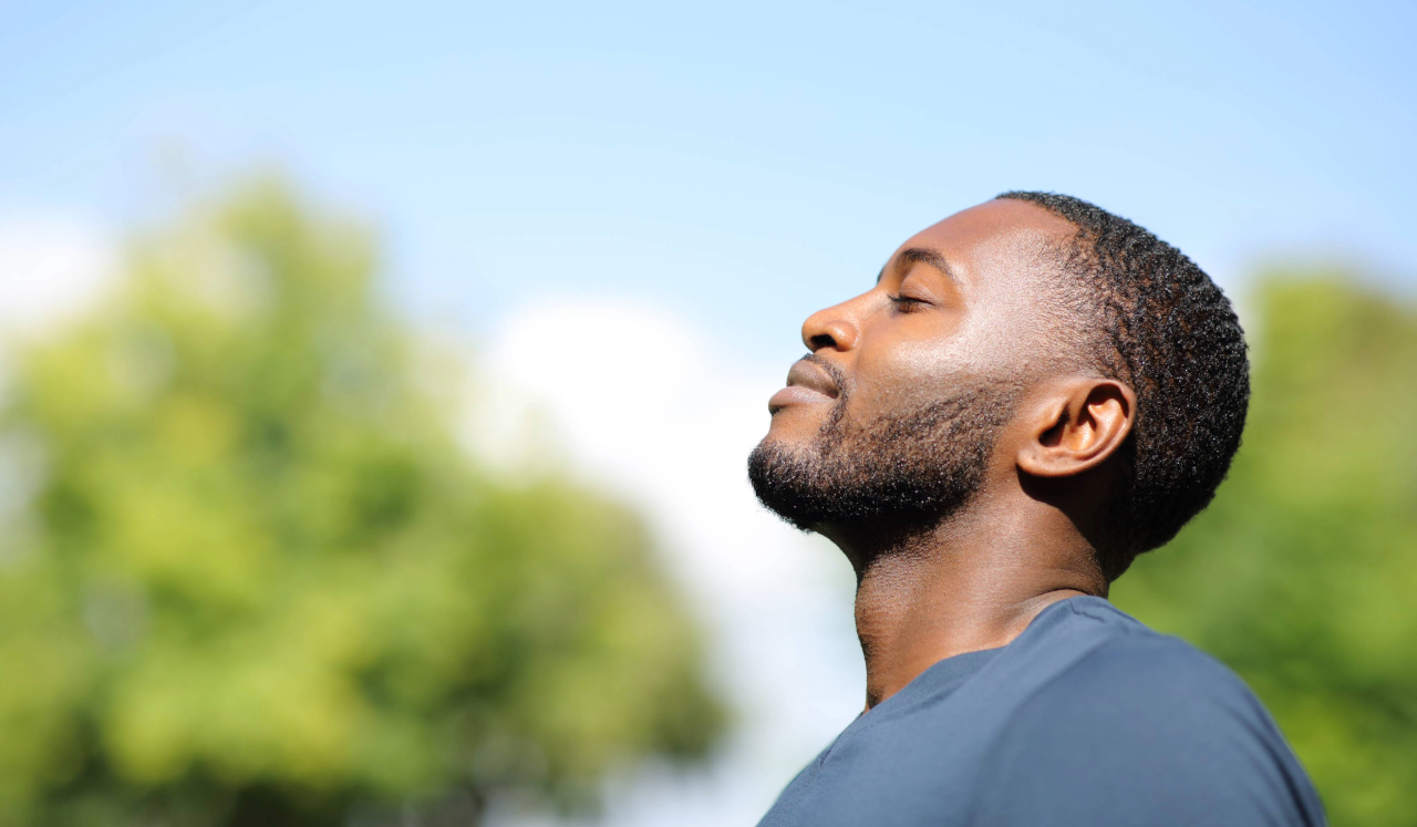 Man meditating