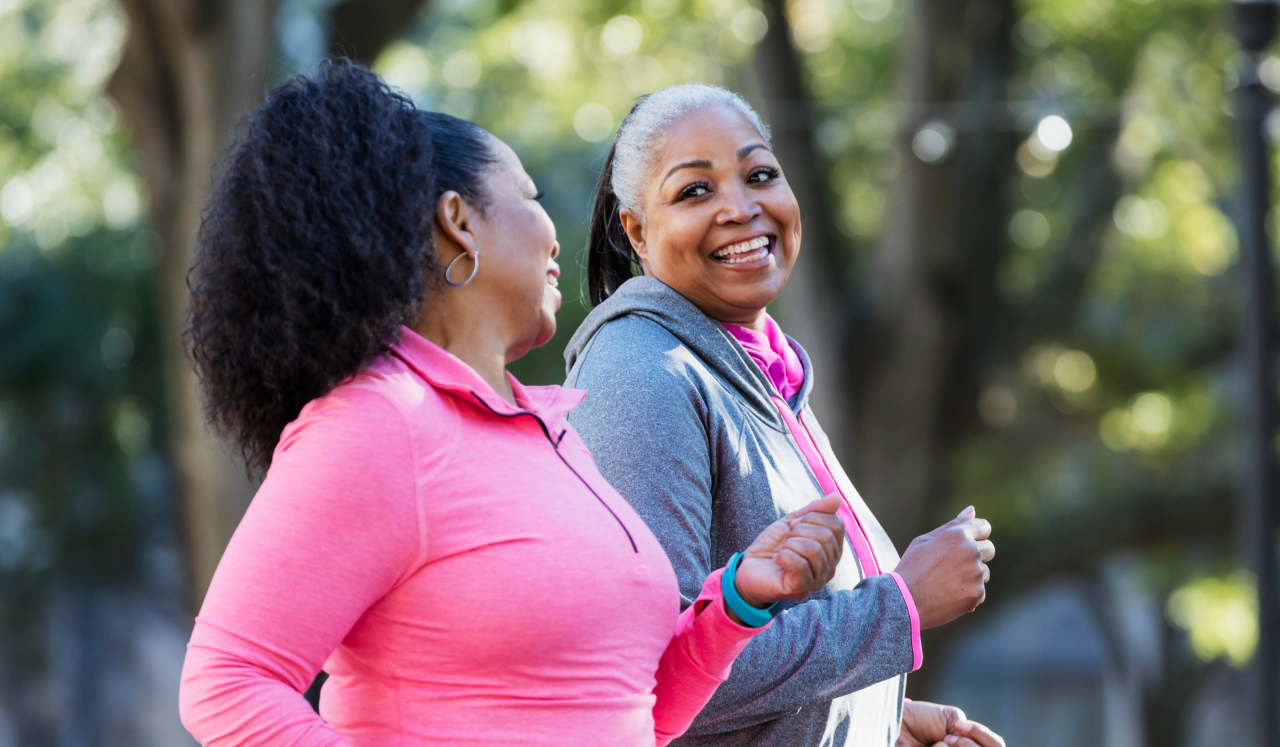 Women walking and talking