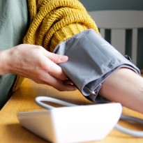 Person checking their blood pressure