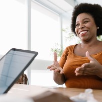 Woman talking with her doctor