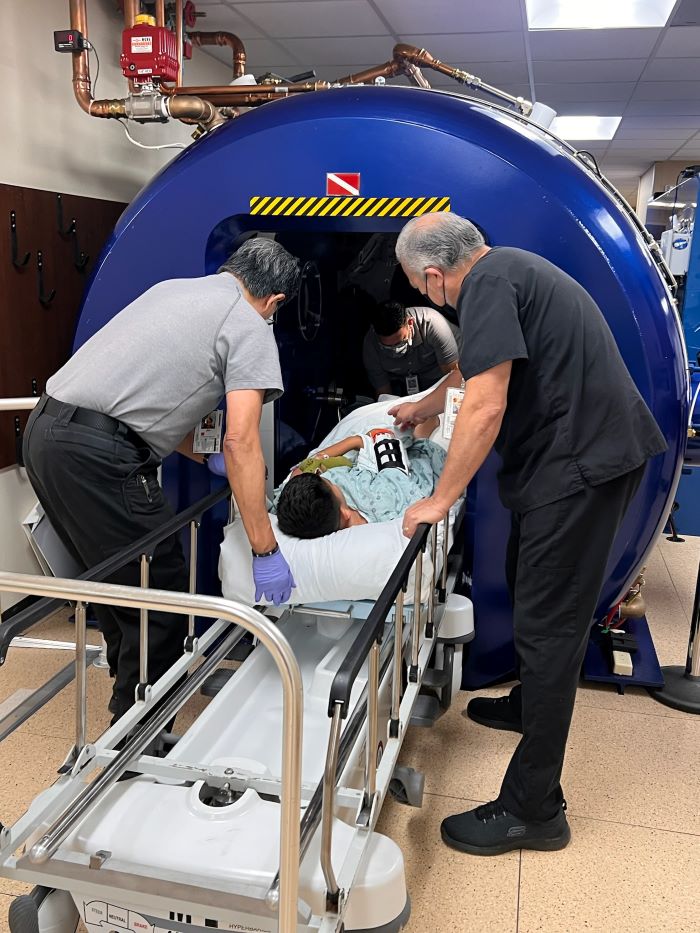 patient michael in oxygen therapy