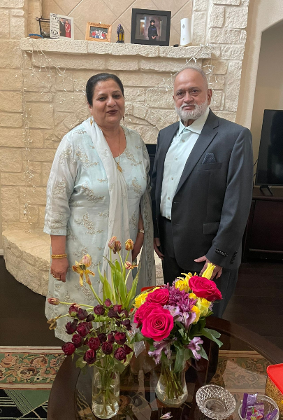 Memorial Hermann Rehabilitation Hospital-Katy patient, Ahmed Vaid, stands proudly with his wife following treatment.