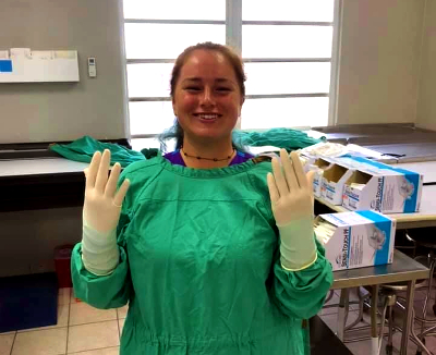 TIRR Memorial Hermann patient, Brook Toussaint, dons medical gear for school.