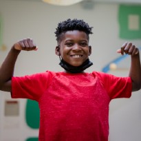 Kingston flexing at Children's Memorial Hermann Hospital