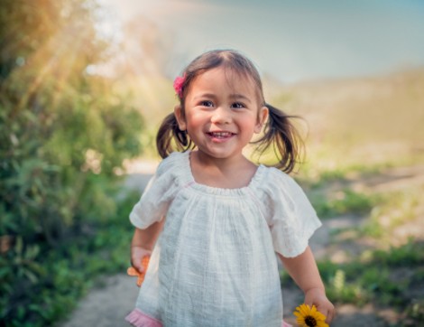 young girl smiling