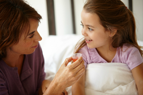 Woman talking with child