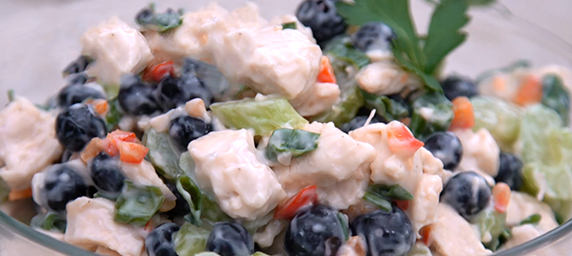 Bowl of Lemon Blueberry Chicken Salad