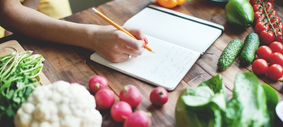 Diary of food being kept in kitchen